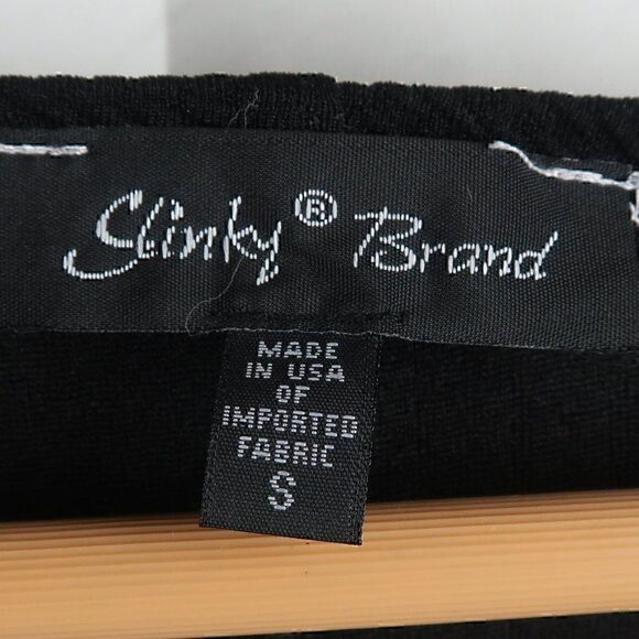 SLINKY BRAND BLACK & WHITE COLORBLOCK ROUND NECK RUFFLE SLEEVE SHIFT DRESS - Picture 2 of 6